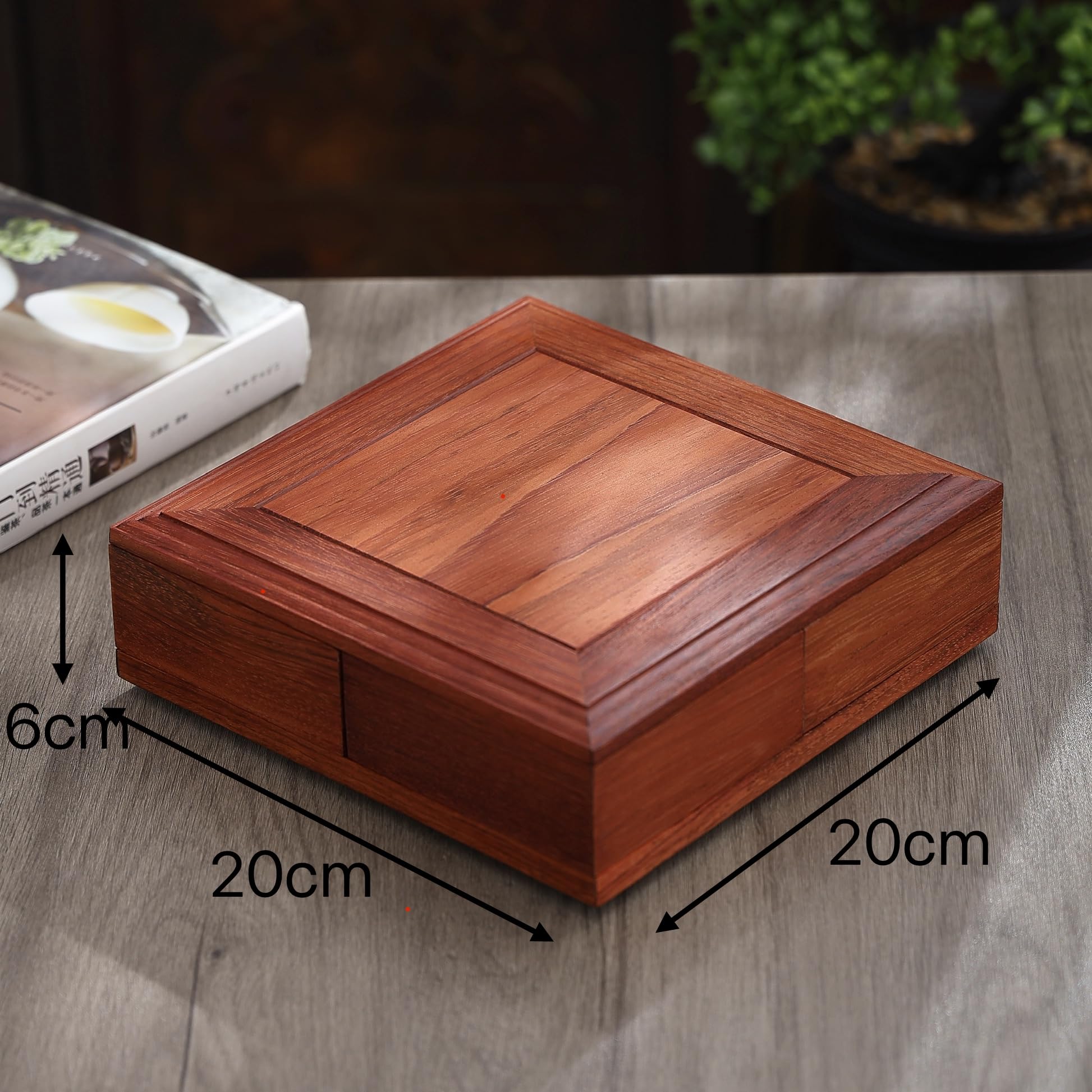 360° Drehbare Snackbox Aus Holz Für Trockenfrüchte, Nussbox, EIN Oder Zweilagig Erhältlich, Für Trockenfrüchte Und Nüsse, Mehrzweckbox Für Trockenfrüchte, Tee, Single Layer 20x20x6cm