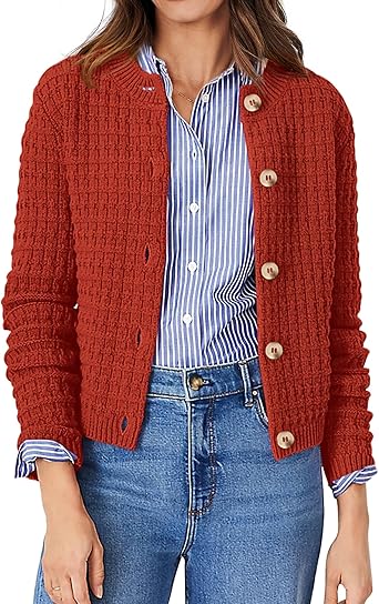 Long Sleeve Button Front Soft Knit Cardigan Sweater