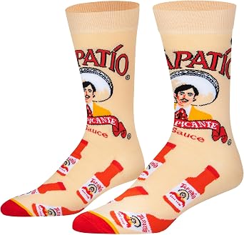 Odd Sox, Funny Crew Socks, Tapatio Hot Sauce, Adult Large 8-12