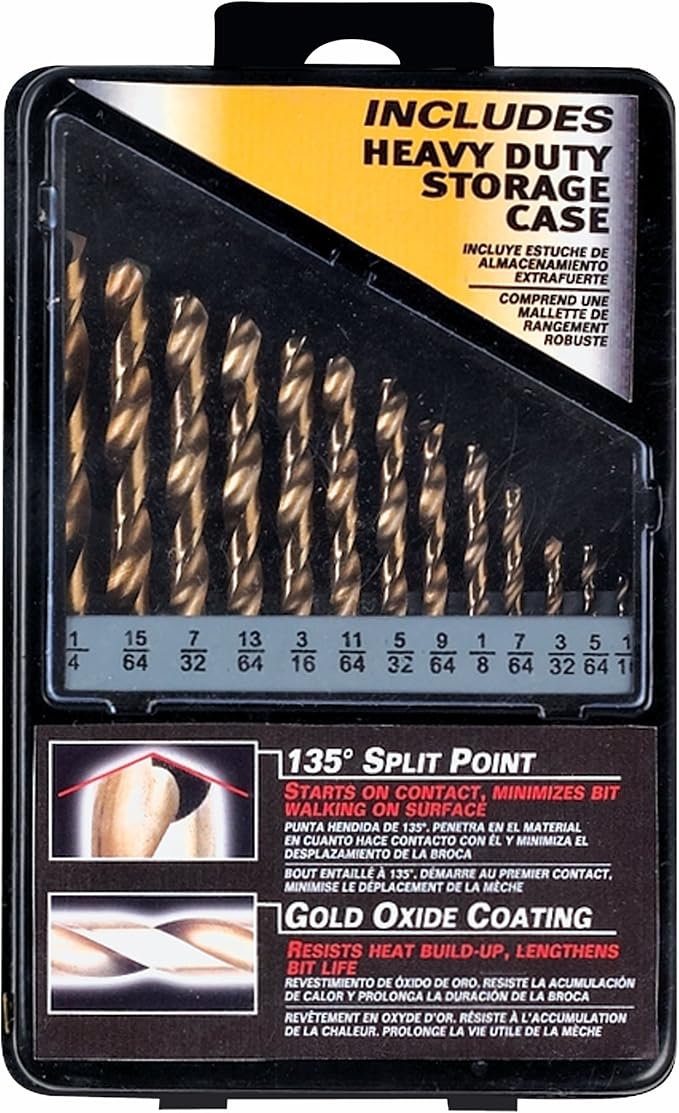 SKIL 98013 Gold Oxide Drill Bit Set, 13Pieces Hex Shank Drill Bits