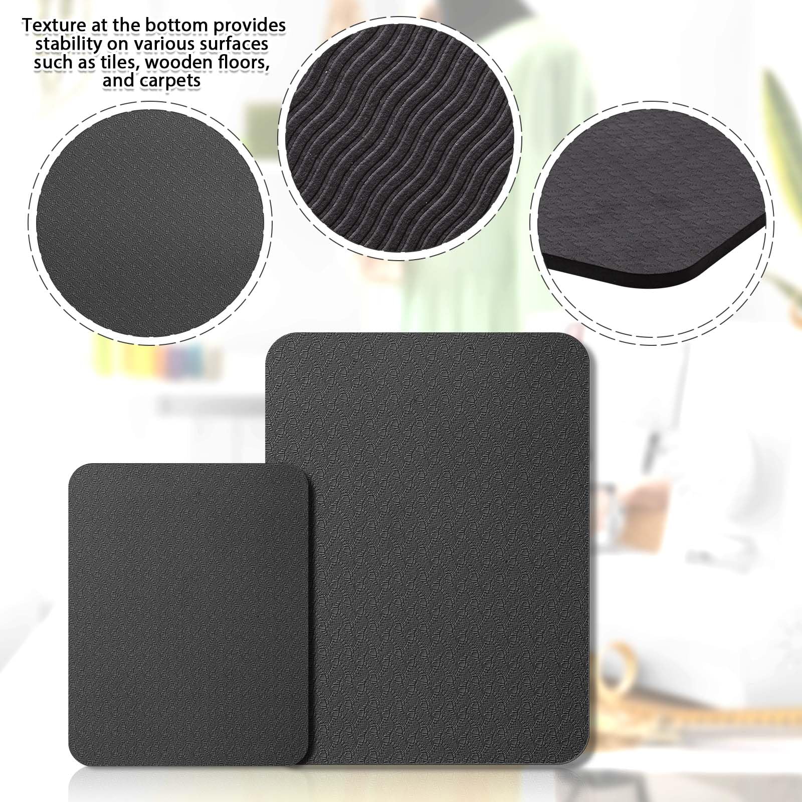 2 alfombrillas silenciadoras para máquina de coser, con pedales, reducen las vibraciones, el ruido, antideslizantes, accesorios para máquina para acolchar (15 x 20 pulgadas y 11 x 14 pulgadas, negro)