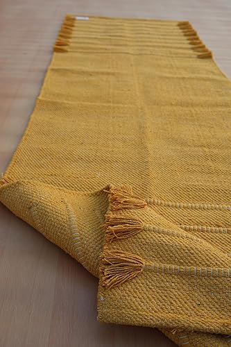 Miniatura 5 de Jaipur art & Rugs - Tapete de yoga de algodón orgánico, ecológico, tejido a mano, antideslizante y grueso (0.945 x 2.835 x 0.197 in) para fitness