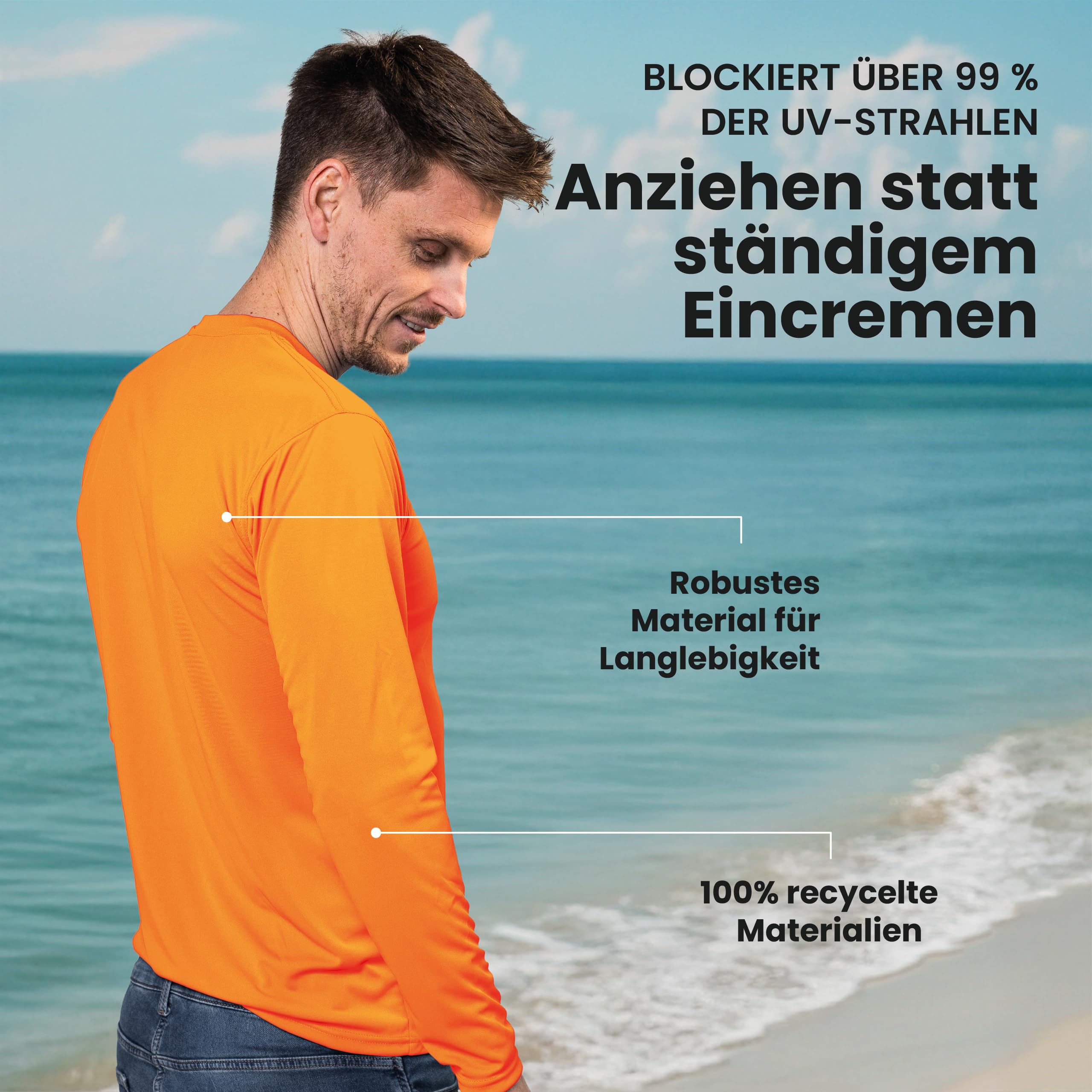 iQ-UV Herren Sonnenschutz T-Shirt Langarm kühlend Hitzeschutz iQ-Company