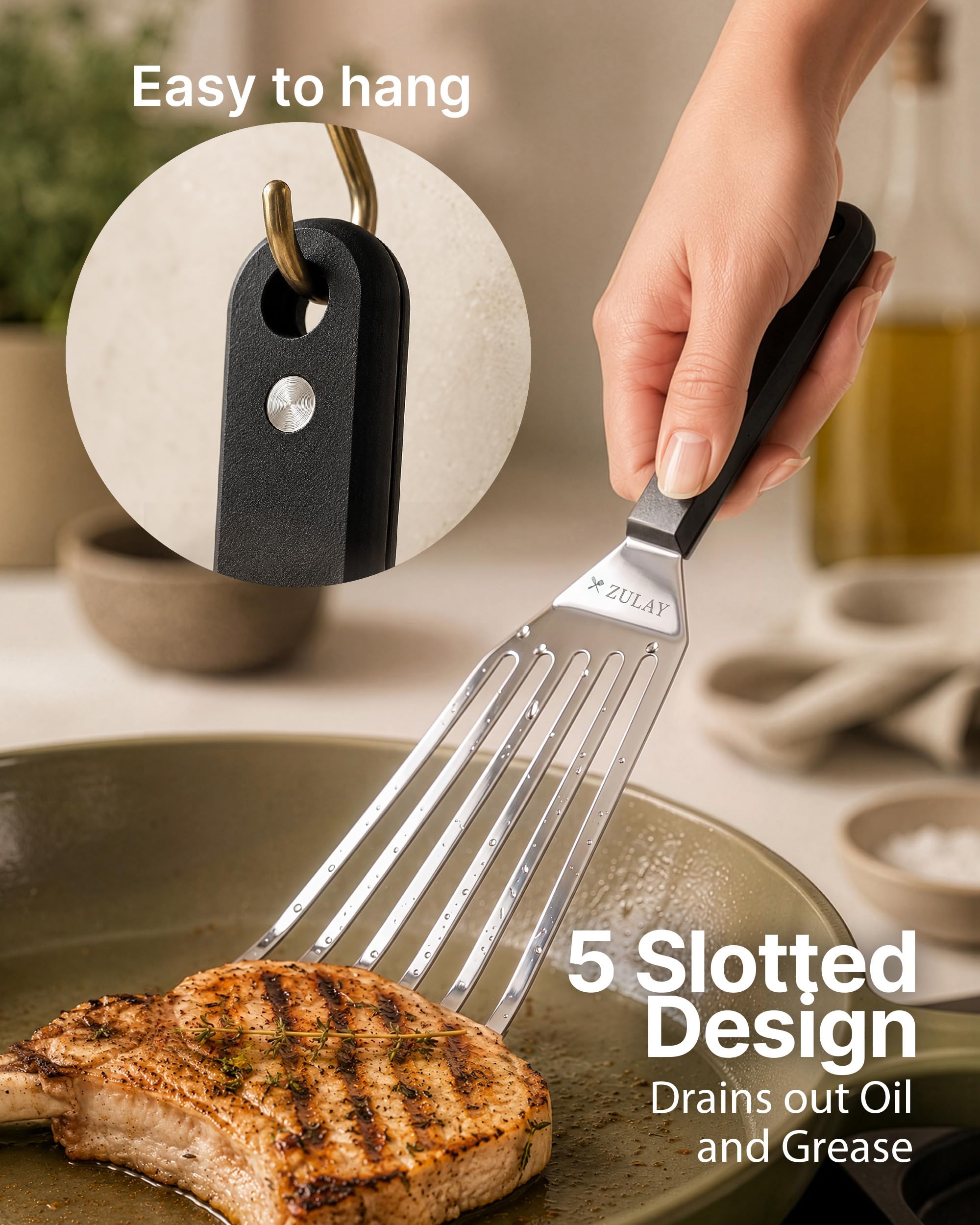 Zulay Kitchen Fish Turner - Perfect Flip! -6