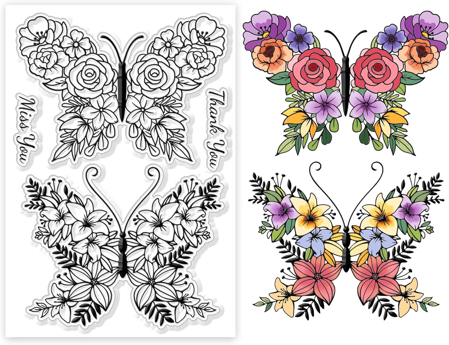 Globleland Stamps And Dies GLOBLELAND Daisy Bookmark Clear Stamps For Card Making Spring Flowers Bookmark Butterfly Silicone Clear Stamps Seal For DIY Scrapbooking Embossing Photo Album Decor Clear Rubber Stamps