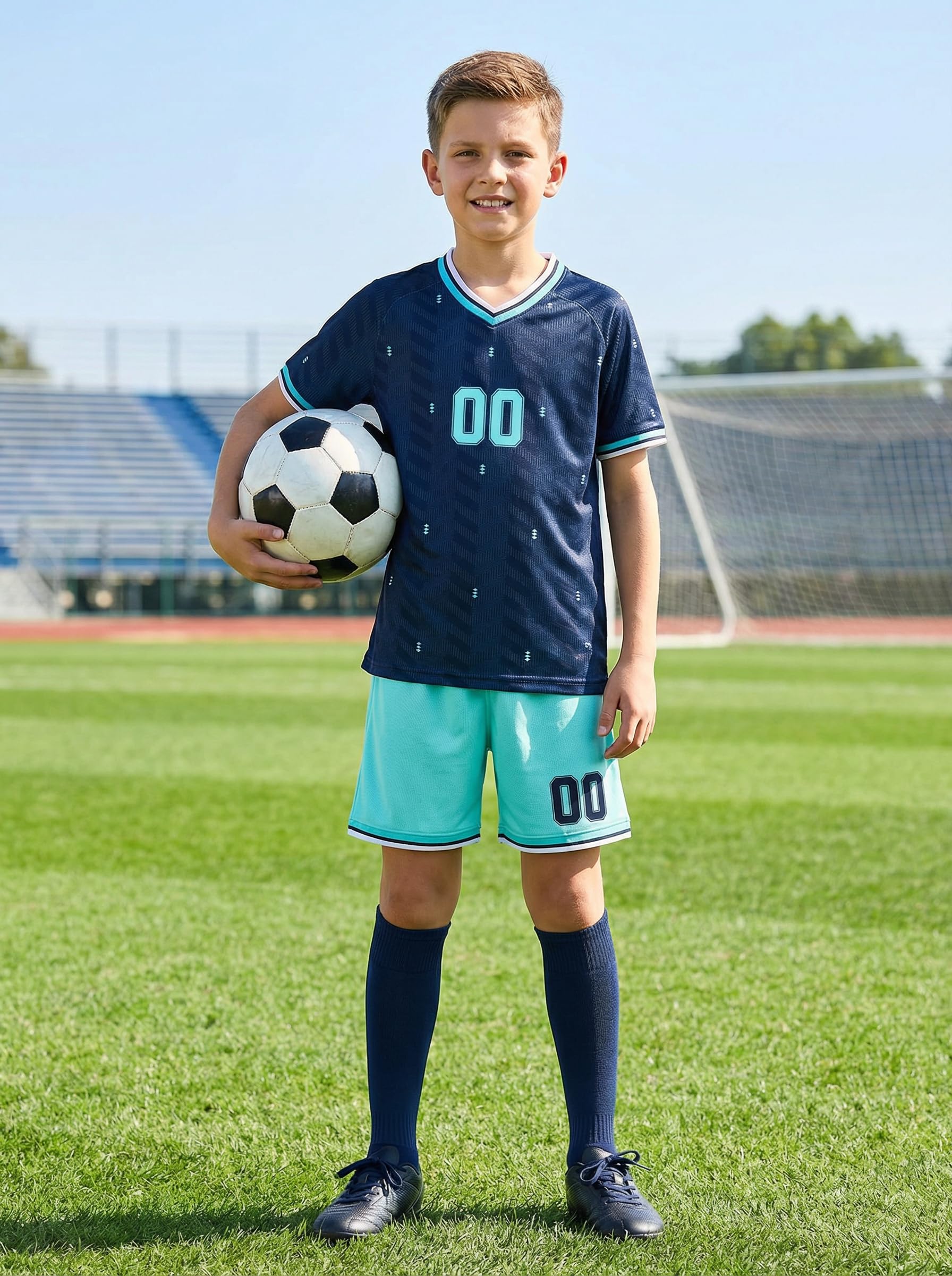 Deutschland Trikot Kinder WM 2026, Personalisiert Trikot mit Namen und Nummer für Kinder Erwachsenen, WM 2026 Fußballtrikot Set: T-Shirt, Shorts und Socken - 5