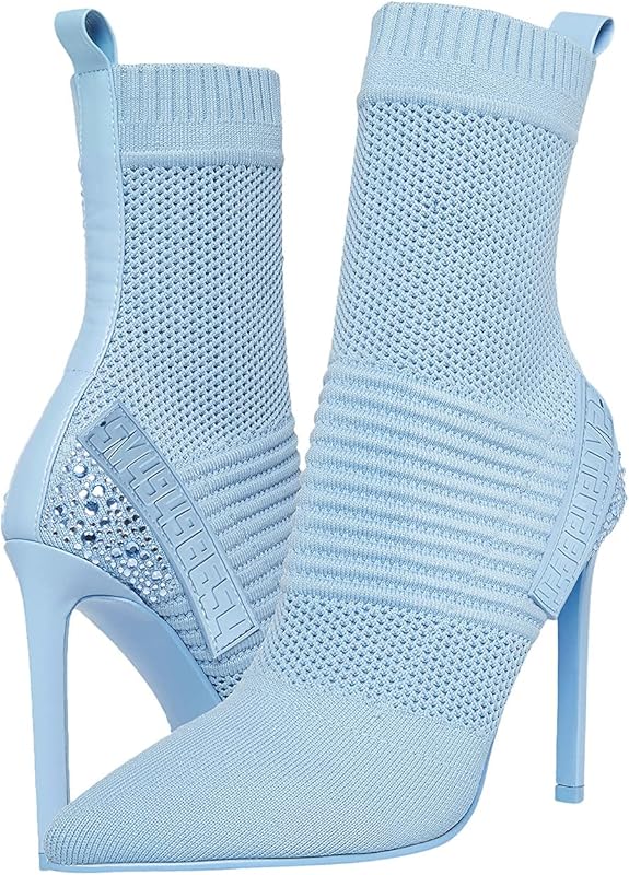 light blue sock boots
