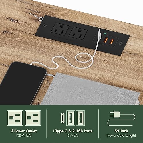 Miniatura 5 de Furinno Just Mesa auxiliar de 3 niveles con puerto de carga USB y tipo C con almacenamiento abierto, 11.42 pulgadas de ancho x 8.82 pulgadas de alto