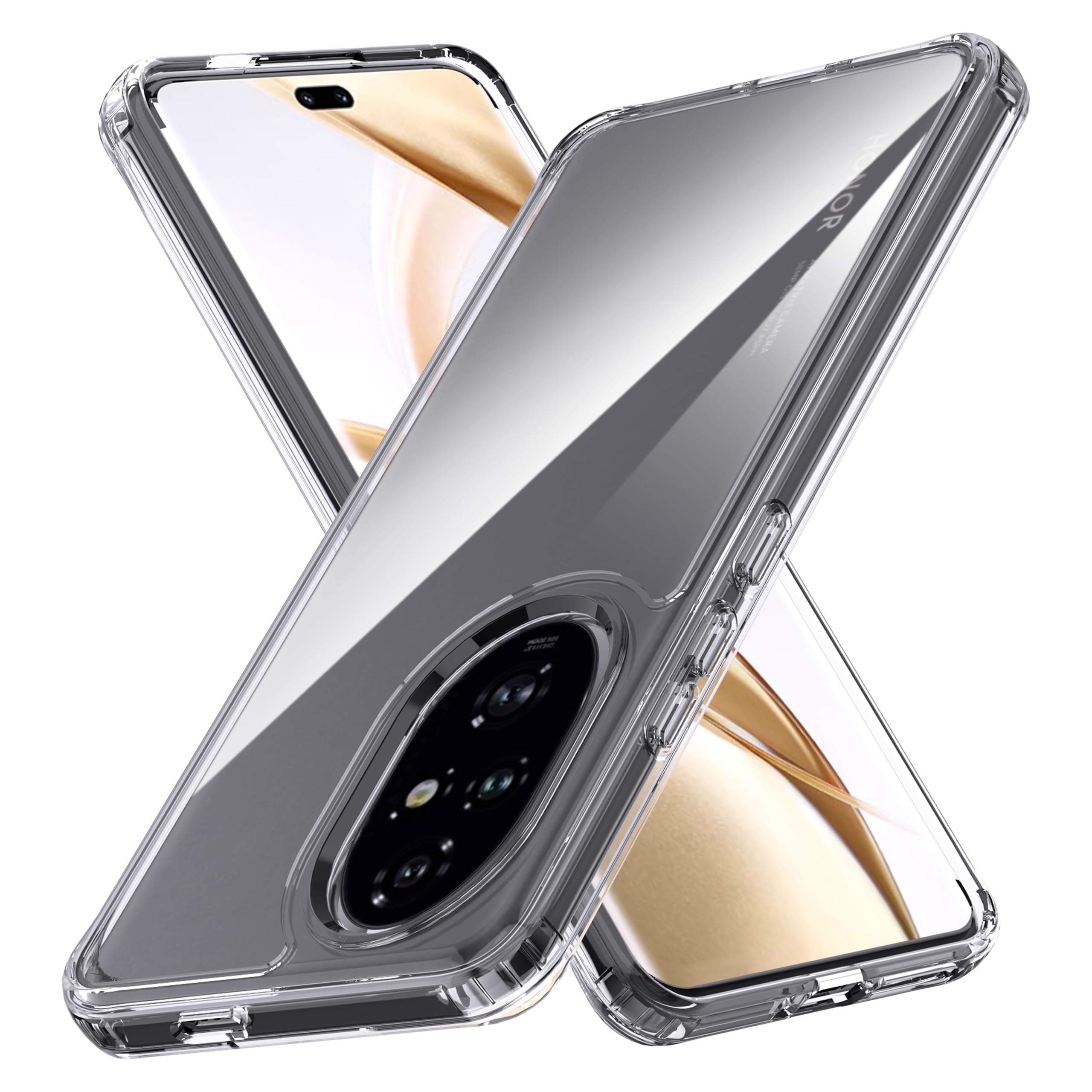 Anoowkoa Case for Honor 200 Pro 5G TPU and Clear PC Hybrid Hard Acrylic Slim Phone Case Clear Ultra Crystal Transparent Protective Back Cover Flexible Bumper Silicone Case[Shock Absorption]