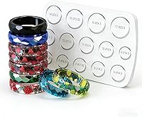 CCVOCION Silicone Epoxy Resin Ring Molds - 14 Sizes (4-17) with Markers, Slim 5.5x2mm for DIY Rings, Earrings, Pendants & Crafts