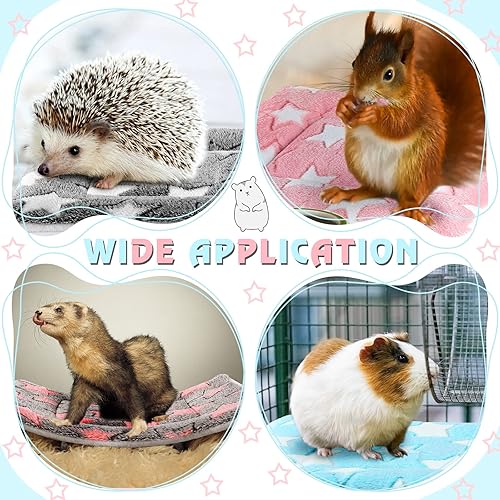 Miniatura 6 de Paquete de 4 camas de conejito de indias para gatos pequeños cama de conejo cama de conejo erizos hurones tapete reversible de forro polar para