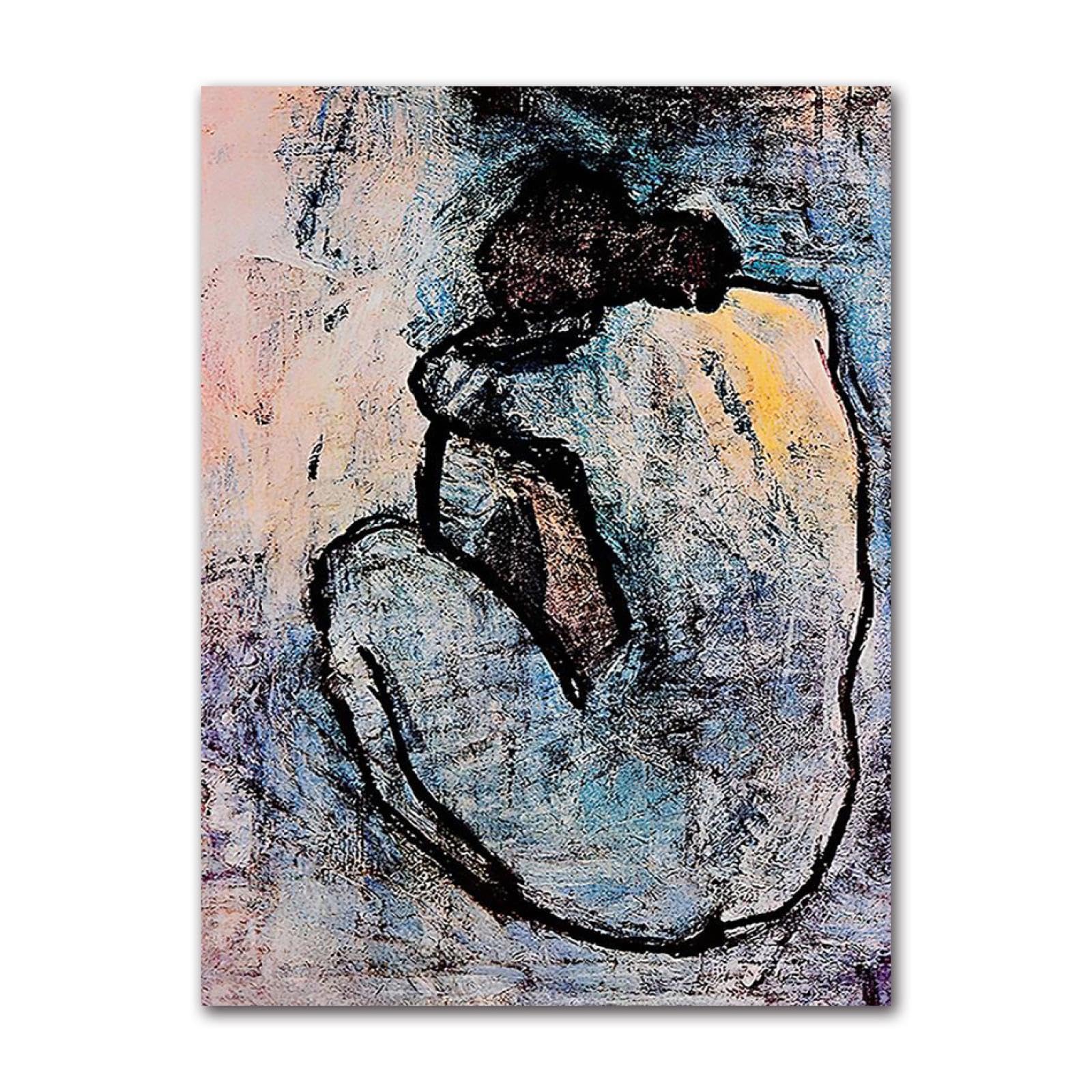 Toile blanche murale de style abstrait 70x90 cm pour déco chambre - 8