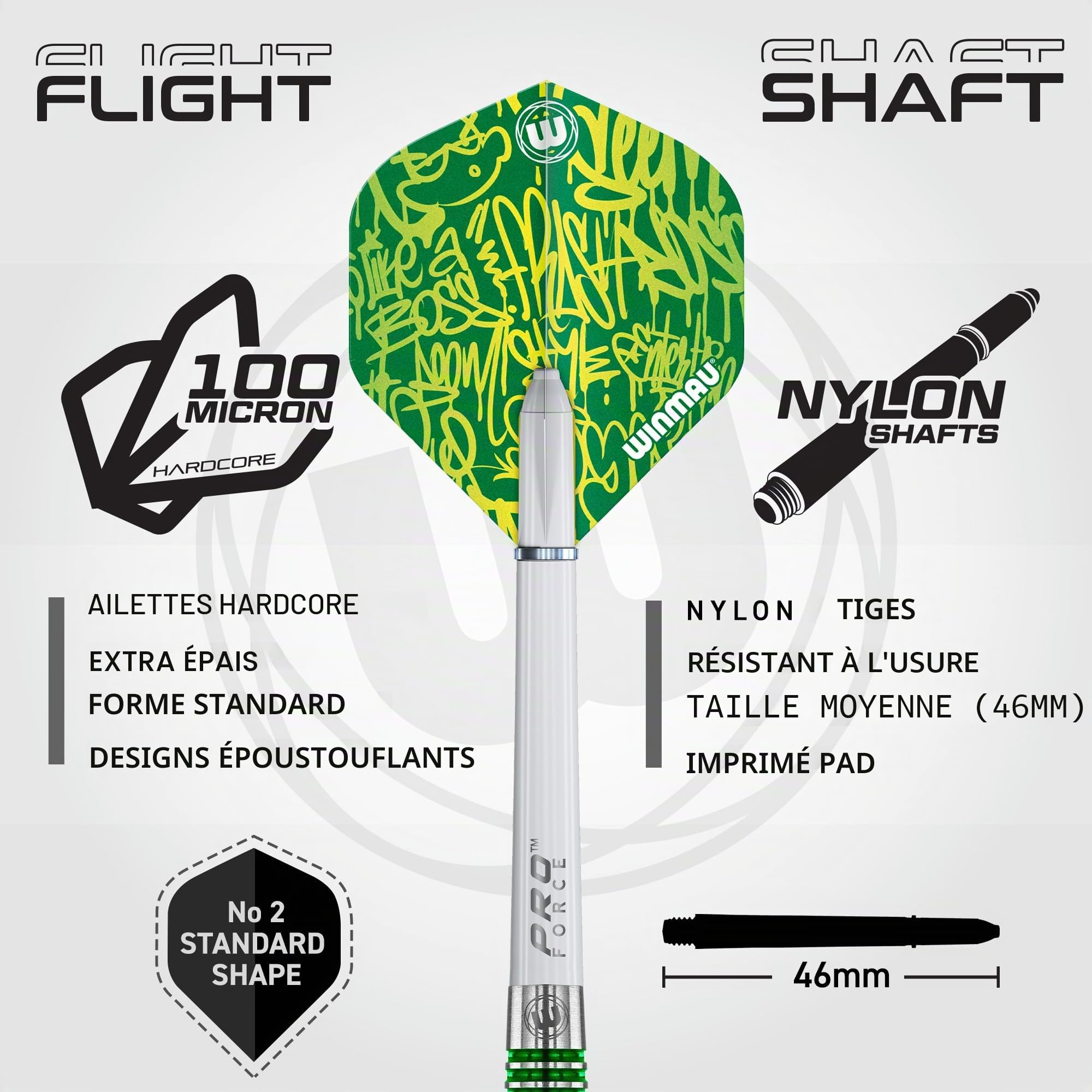 WINMAU Advance 500 Series Professional Tungsten Steeltip Darts Set with Flights and Shafts (Stems)