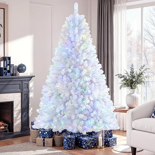 Miniatura 8 de SHareconn Árbol de Navidad artificial preiluminado de alta calidad con bisagras de 4 pies con control remoto, temporizador y 170 luces LED de color