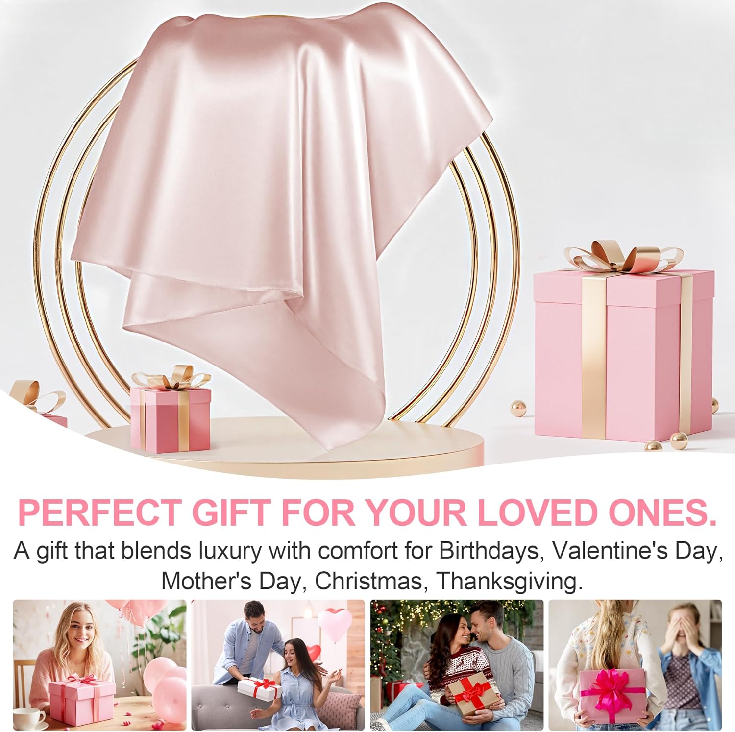 Mulberry Silk Pillow Cases 2 Pack Standard Size 20x26 Inches with Hidden Zipper, Ultra Smooth and Soft Breathable Cooling Silk Satin Pillowcase Set of 2, Better for Hair and Skin, Gifts for Women Men - Image 6