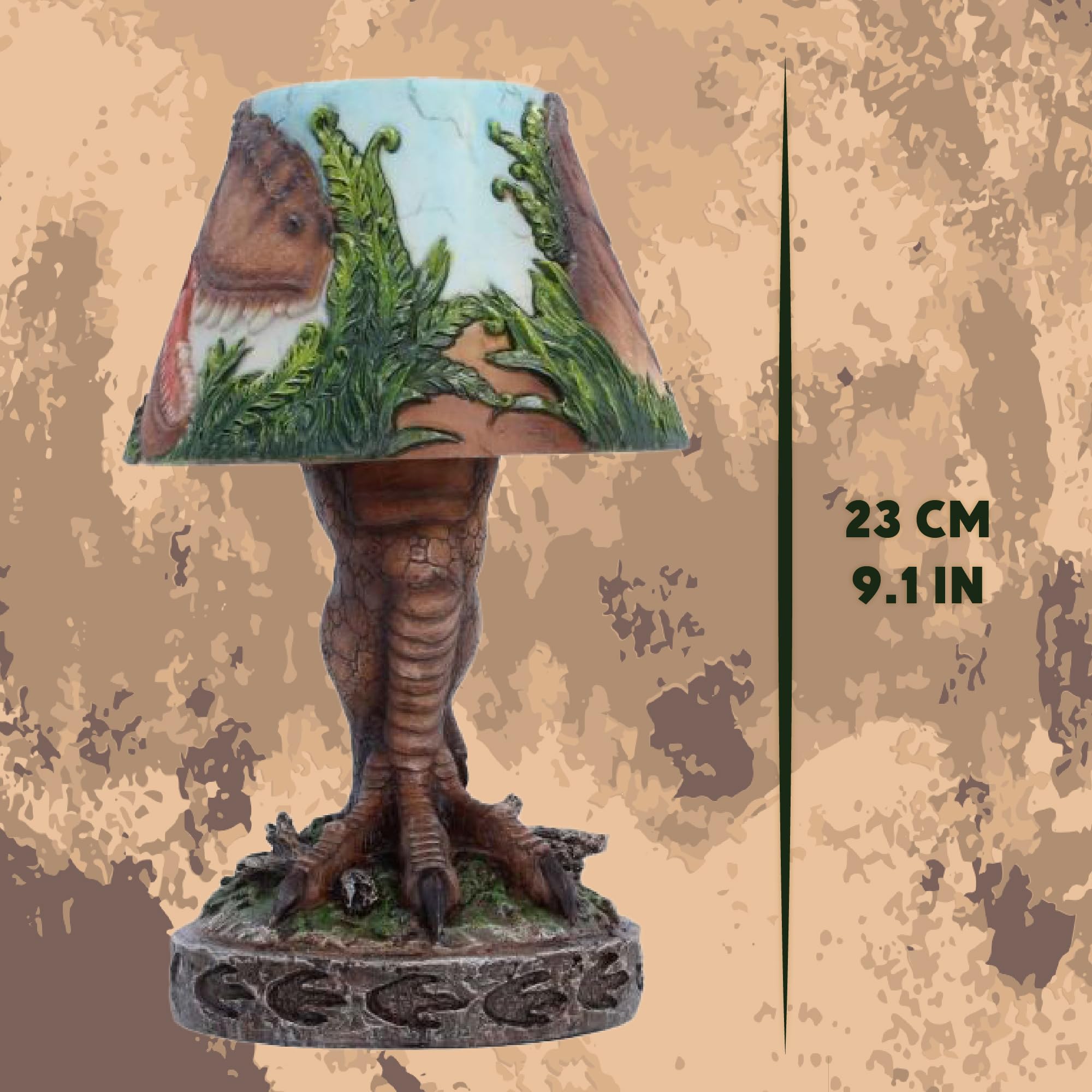 Nemesis Now Tyrannosaurus Rex Lamp - Lámpara de escritorio pintada a mano, diseño de dinosaurio prehistórico, funciona con pilas, 23 cm