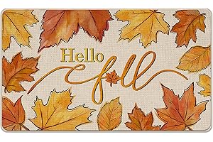 Hello Fall Welcome Doormat Indoor Outdoor 17x29 Inch