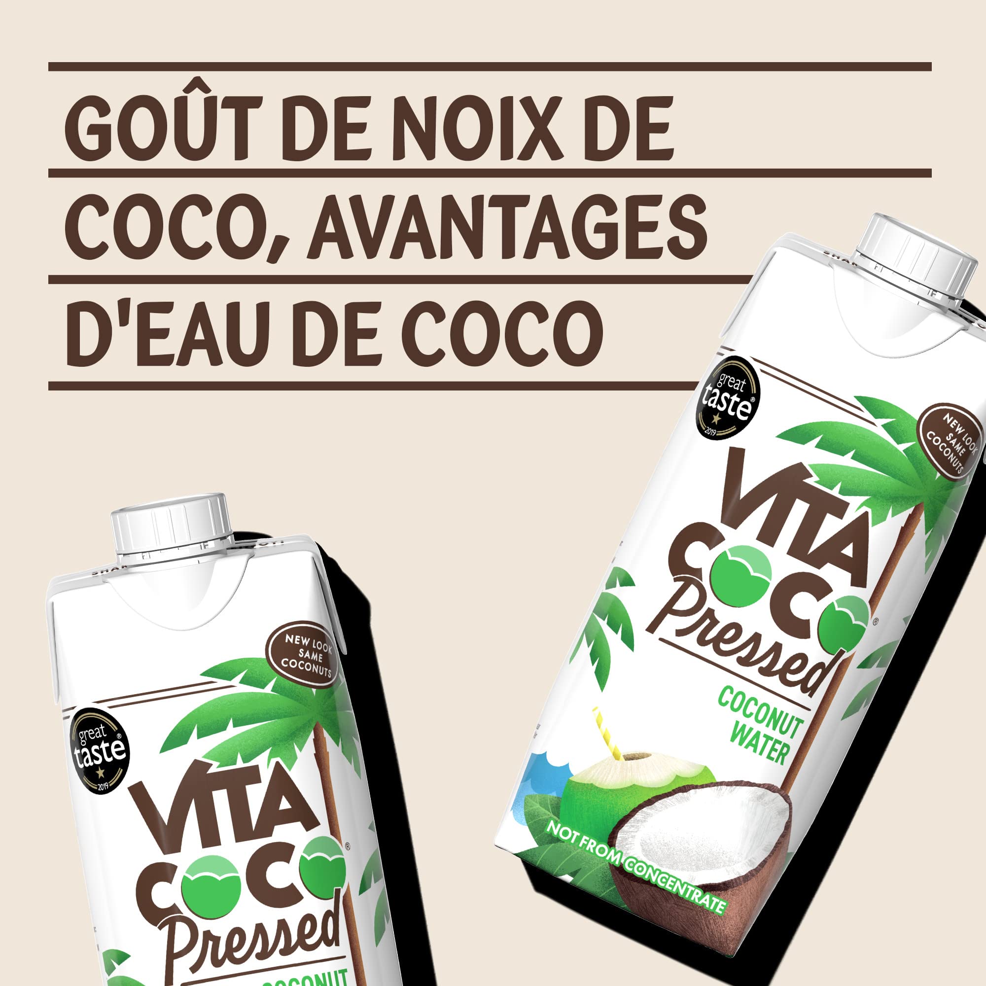Vita Coco - Eau De Coco Pressée (330ml x 12) - Naturellement Hydratante - Remplie D'électrolytes - Sans Gluten - Plein De Vitamine C Et De Potassium