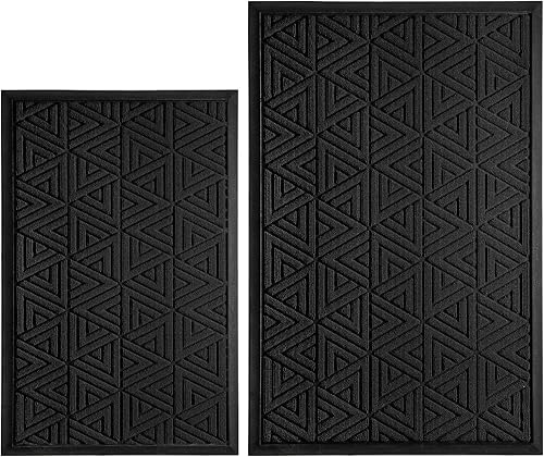 Yimobra Tapete duradero para puerta de entrada delantera, resistente al aire libre, para interiores, entrada, parte trasera de goma antideslizante,