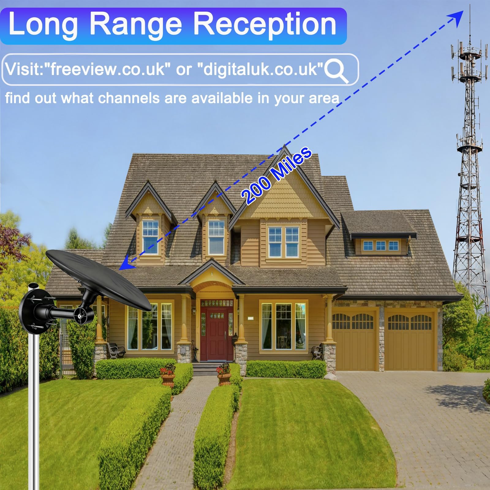Antenne TV Exterieure Puissante HD 4K