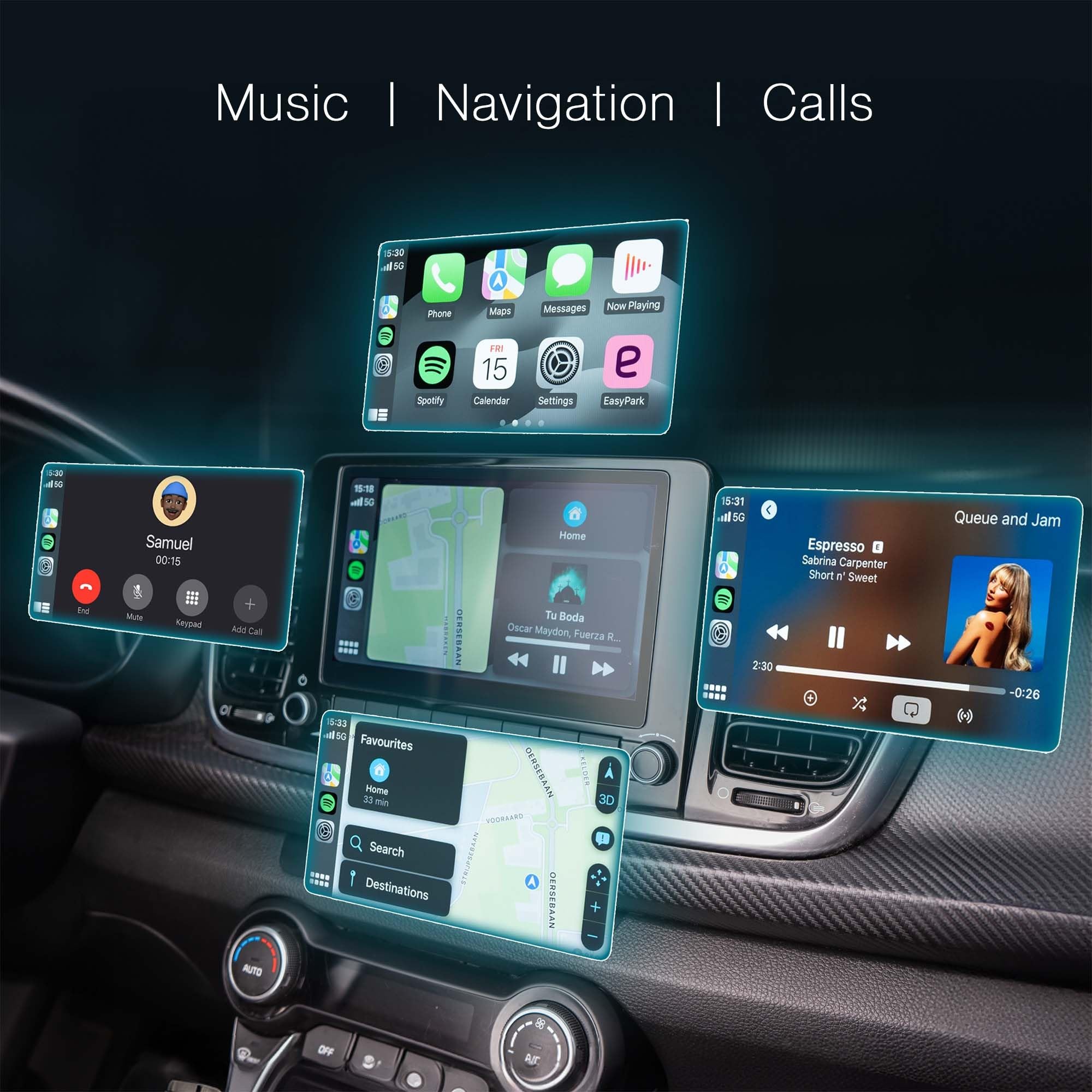 Dongle Wireless CarPlay, Bluetooth 5.0, Compatible avec Apple & Android, Connexion Automatique, Design Compact
