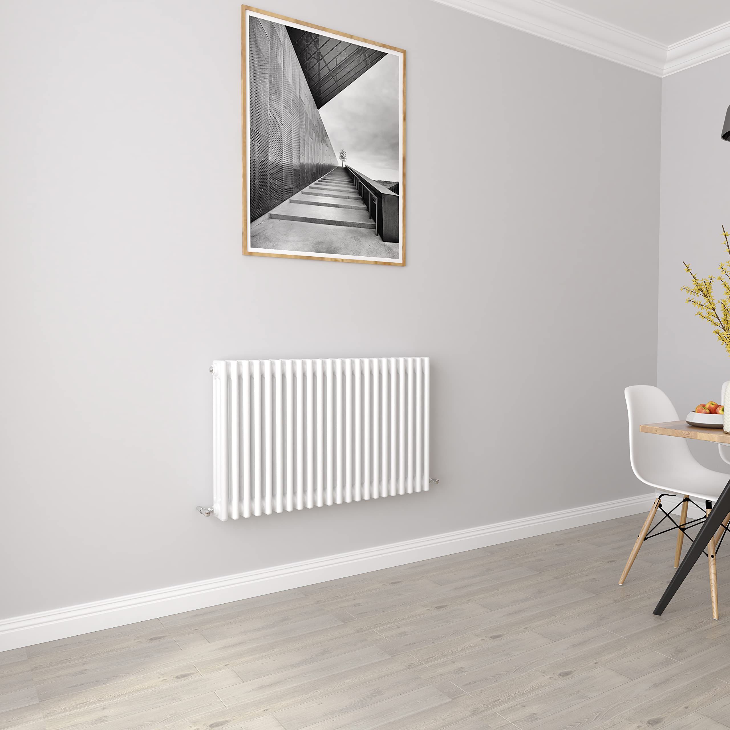 White radiators Horizontal 3 Column Rads Cast Iron Style Central Heating radiators for Bathroom,Living Room and Kitchen 600x1010mm