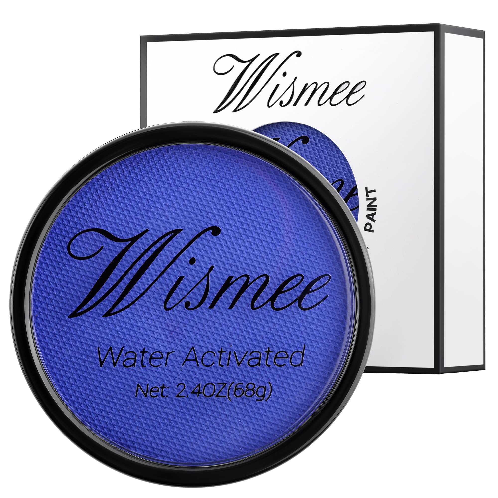 Wismee Face and Body Paint, Professional Classic Water Activated Face Body Paint (2.4 oz)(Dark Blue)