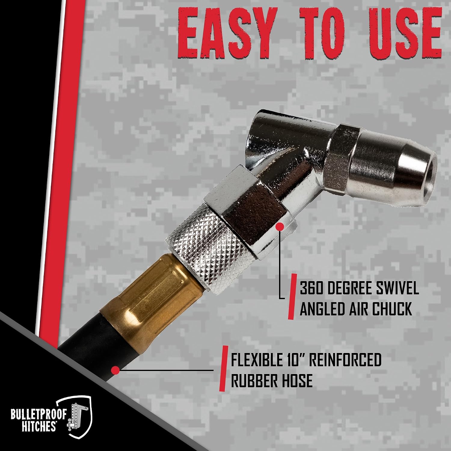 Bulletproof Digital Tire Pressure Gauge 0-200 PSI, Heavy Duty with Reinforced Rubber Hose, LCD Display, Bleed Valve | AAA Batteries Included - for Trucks, RVs, ATVs, Trailers and More
