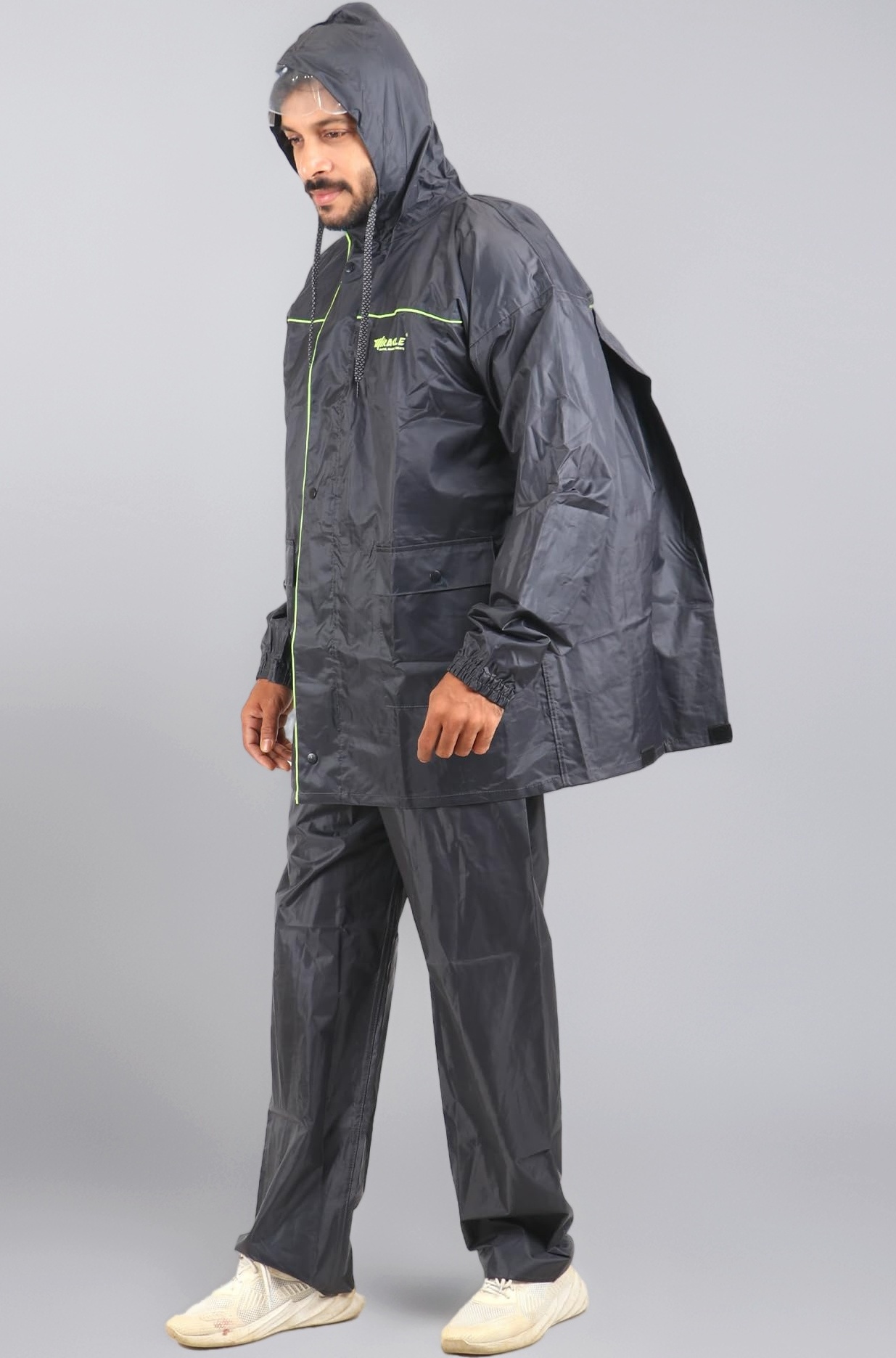 MIRACLE| Mens Raincoat with Backpack space |Raincoat for Men | Waterproof Nylon Jacket Pant and Carrying Pouch | UNISEX | ST82_Series | TOPPER| |