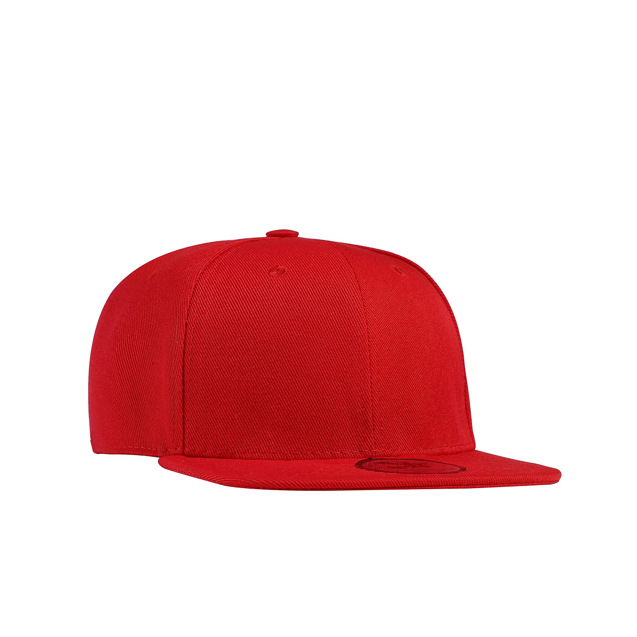 Underground Kulture Men's Red Plain Flat Peak Snapback Baseball Cap