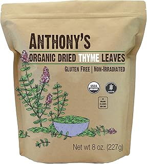 Anthony's Organic Dried Thyme Leaves, 8 oz, Gluten Free, Non Irradiated, Non GMO