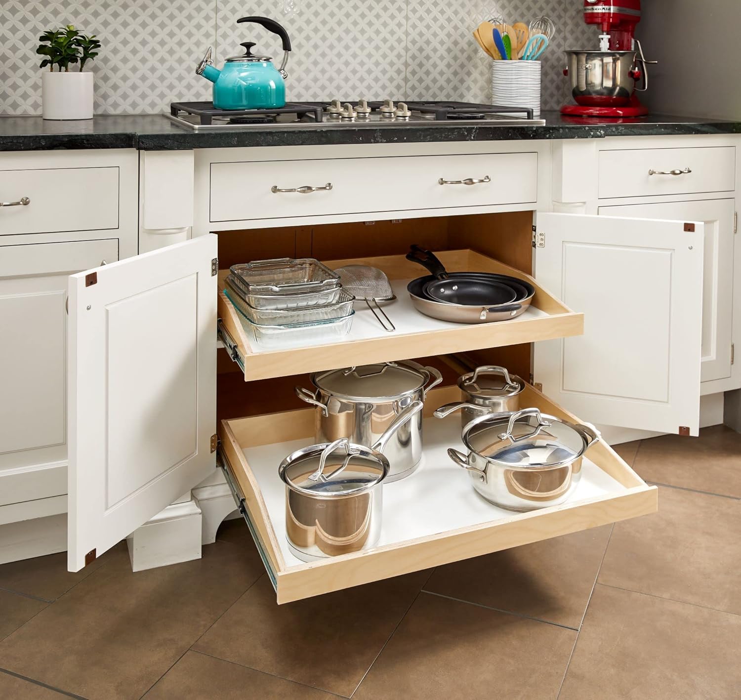 Slide-A-Shelf Fully Customizable Slide-Out Shelf with Full Extension Rail