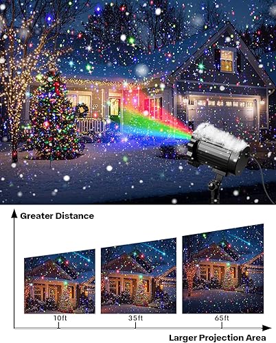 Miniatura 3 de Laser Christmas Projector Lights Outdoor, Waterproof Christmas Decorations Moving Stars Light Show, Remote Control Timer, Holiday Projector