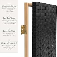 Vista 12 de Pantalla plegable de fibra tejida corta de 4 pies - Crema - 4 paneles