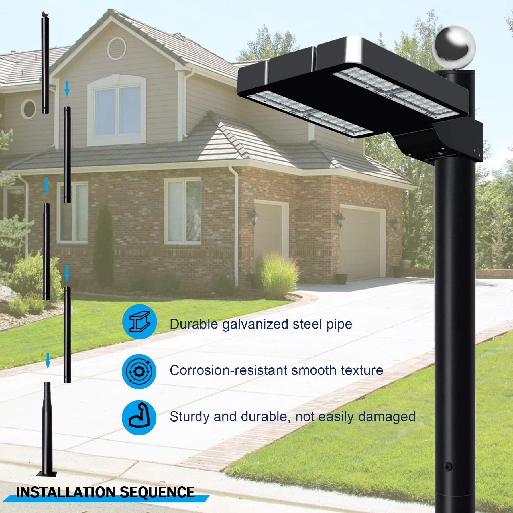 Snapklik.com : Street Light Pole 16Ft,Street Light Poles For Outdoor ...