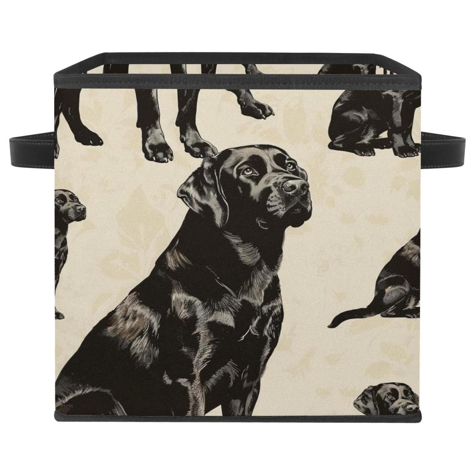 Grand cube de rangement pour chien boîte pliable noire tissu Oxford 27,9 cm