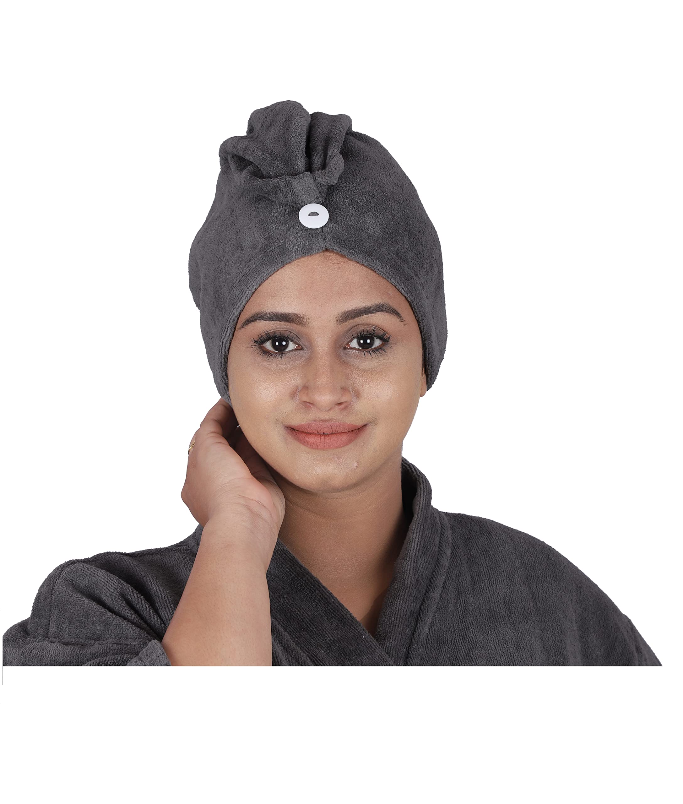 Aspire Cotton Turbie Head Wrap Towel, Pack of 2, Charcoal & Aqua Blue, 300 GSM (B09HQLVC2D) Amazon Price History, Amazon Price Tracker