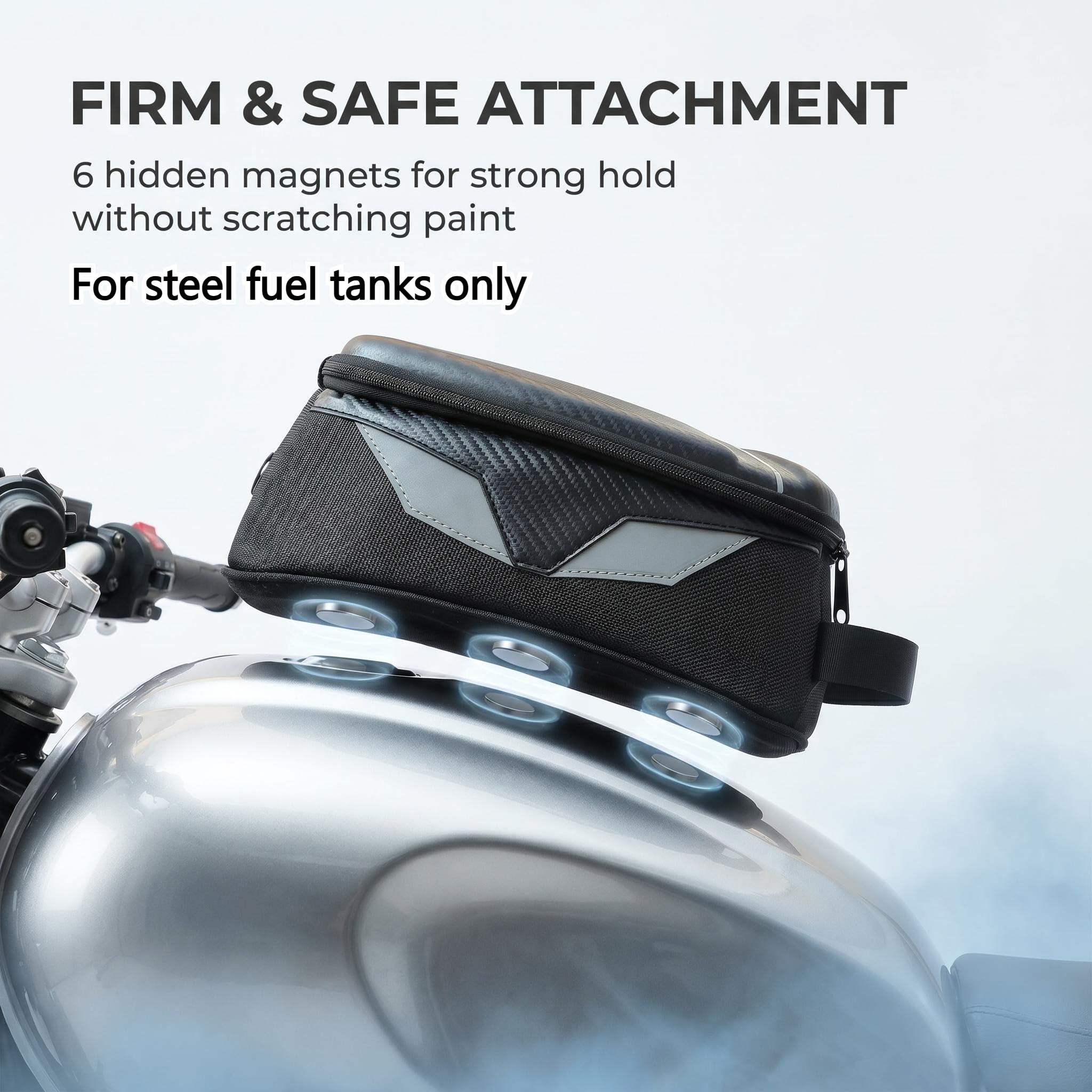 Motorrad-Tanktasche, universal, wasserdicht, Oxford-Gewebe mit, wasserdicht, universell für Motorräder, einzigartiges Styling mit gut sichtbaren reflektierenden Streifen