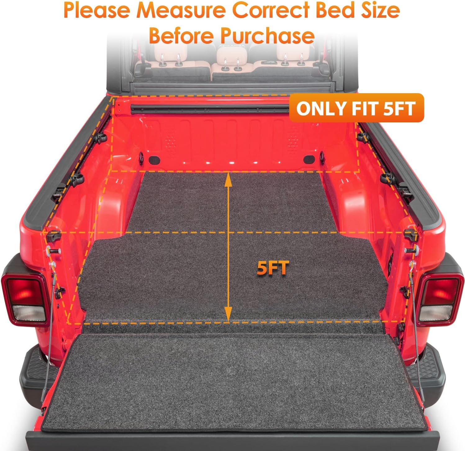 Nilight Soft Roll-Up Tonneau Cover for 2020–2026 Jeep Gladiator JT 5ft Bed, Waterproof Low Profile Truck Bed Cover