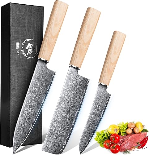 Miniatura 13 de ROCOCO Juego de 3 Cuchillos de Carnicero - Cuchillo de Chef Serbio Vikingo Deshuesador Cuchilla para Parrillada Cumpleaños Padre Madre Idea de