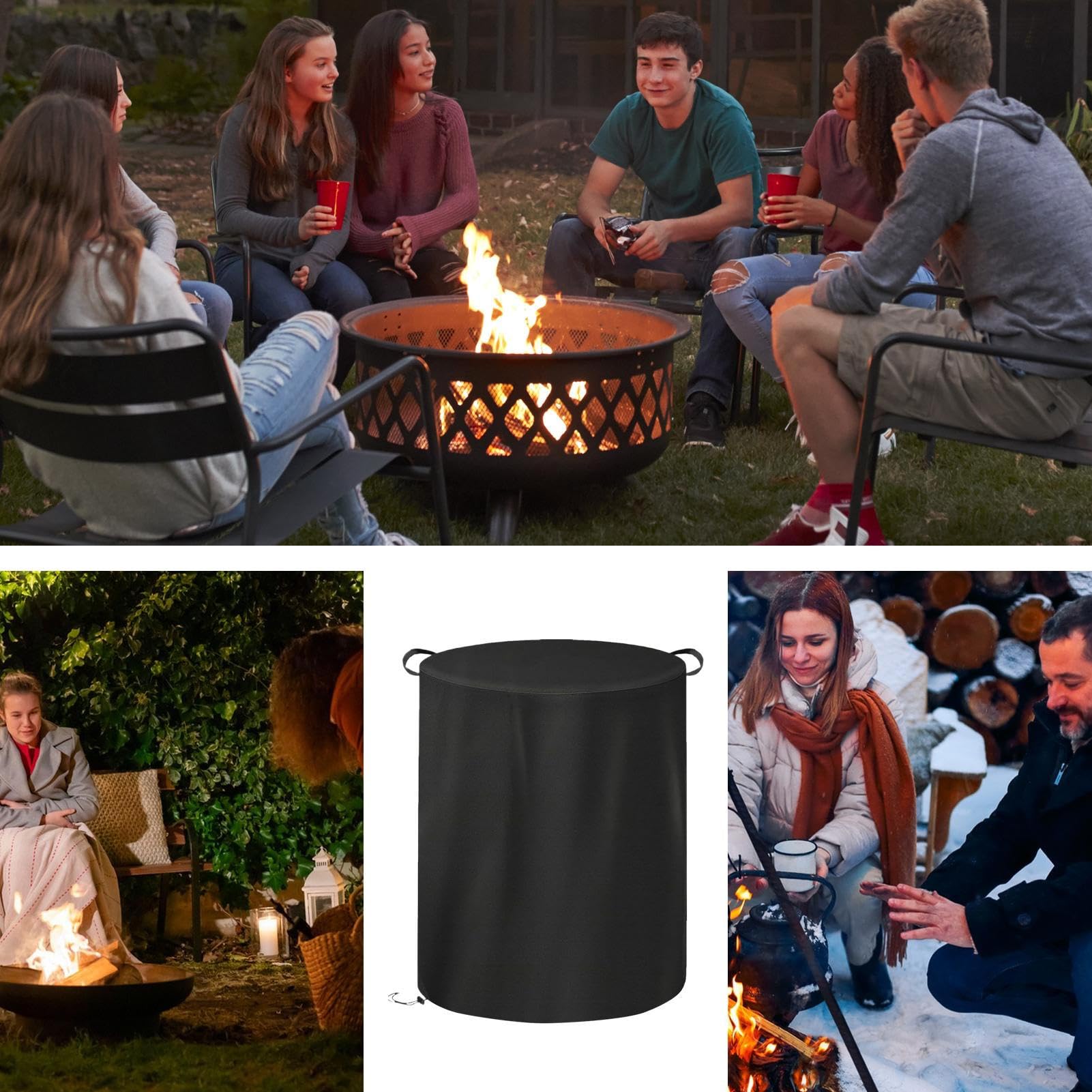 Protectora para Fogón Exterior,Almacenamiento Impermeable | Cubierta para Columna de Fuego - Protege Contra Sol Nieve Lluvia Suciedad y Excrementos de Aves para Terraza Jardin Balcon y Patio