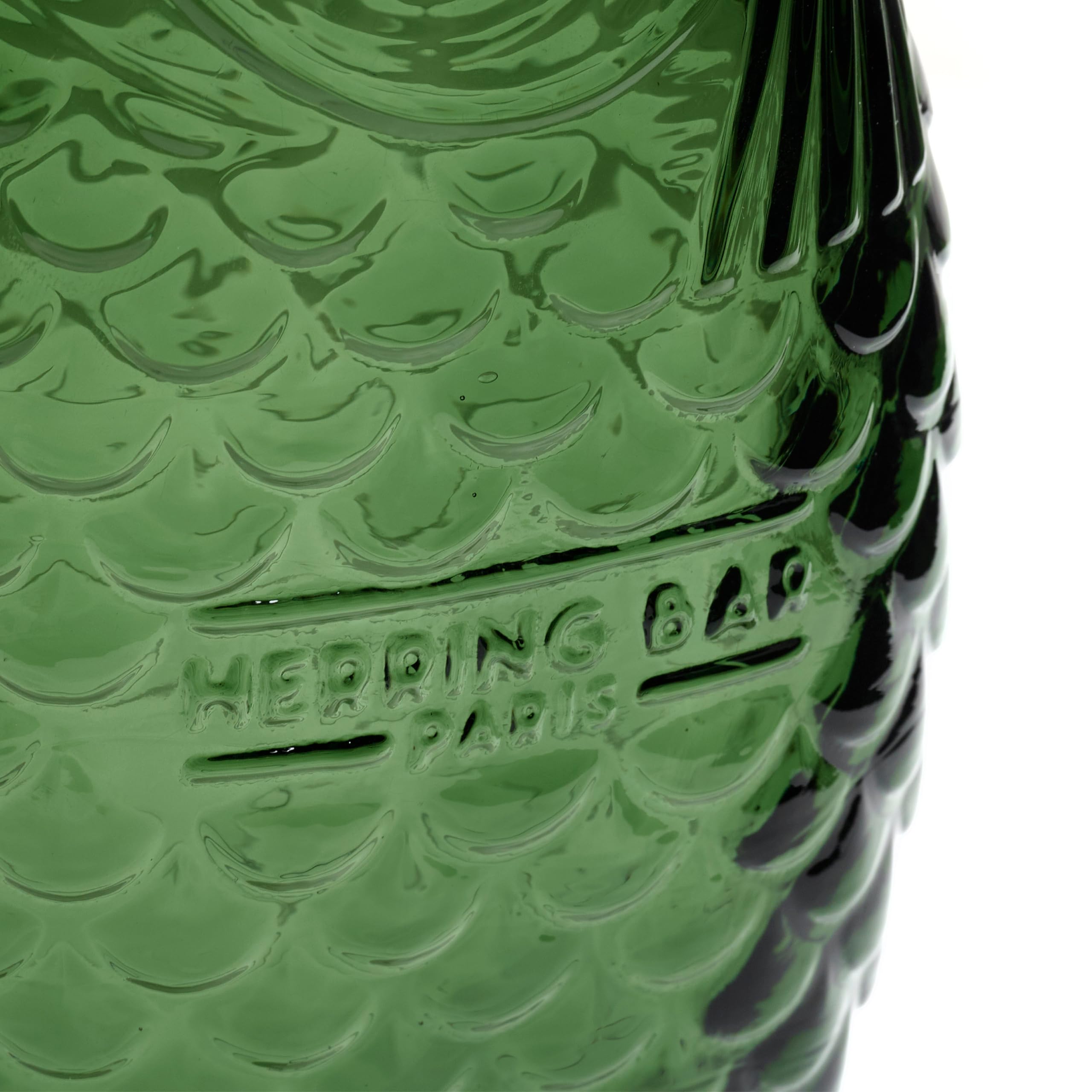 Carafe en verre pour l'eau | Collection Fish & Fish par Paola Navone | Carafe 850 ml | Bouteille vert foncé pour boissons