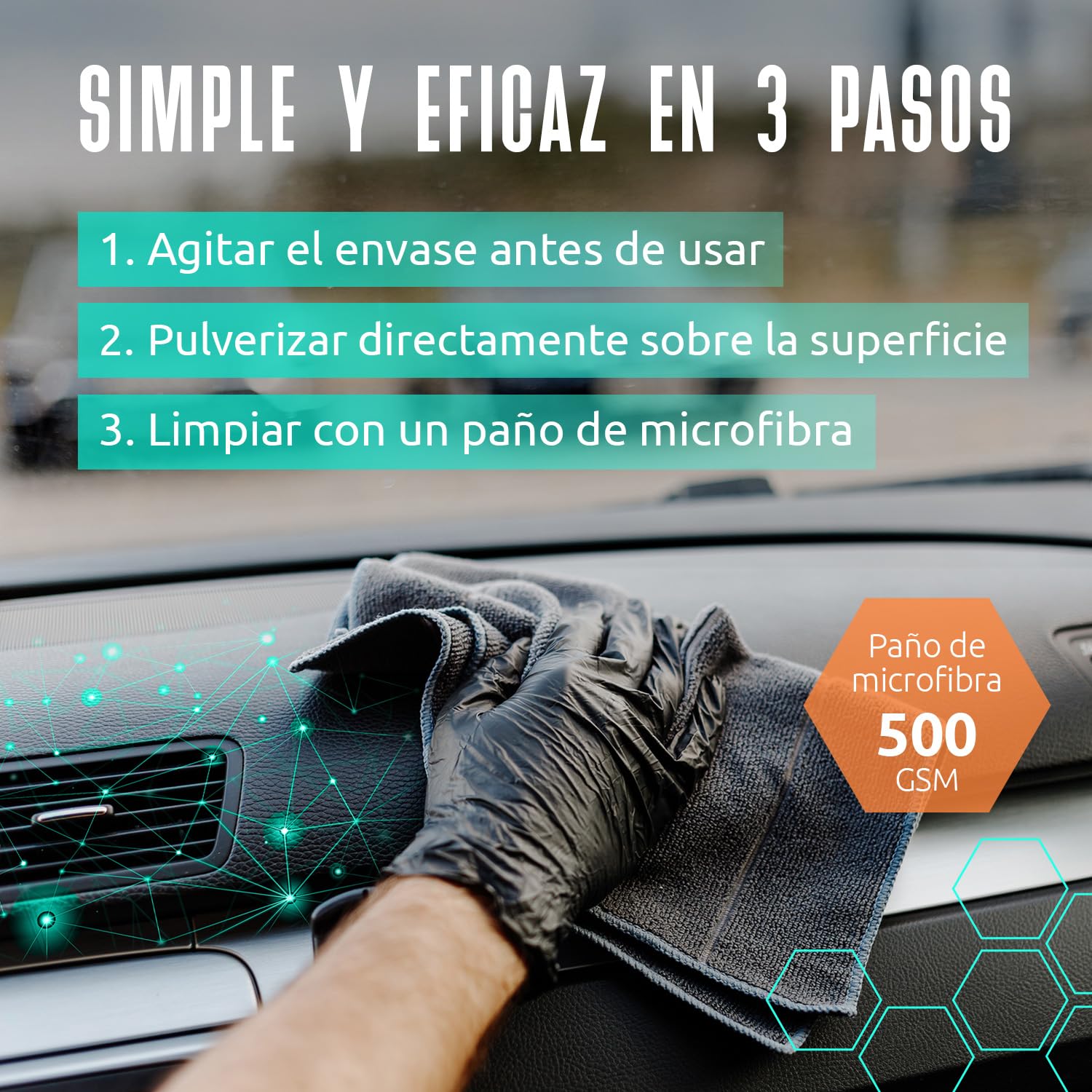 Hendlex Anti Dust Limpia Salpicaderos Coche Antiestático – Renovador Plasticos Coche Efecto Mate – Limpiador de Salpicadero sin Grasa ni Brillo – Interior Detailer Spray con Aroma a Nuevo (500ml)