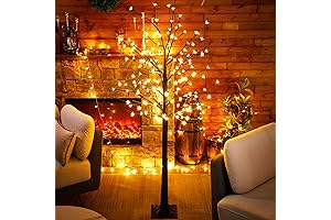 6 ft Lighted Birch Tree with 152 LED Cherry Blossom Lights