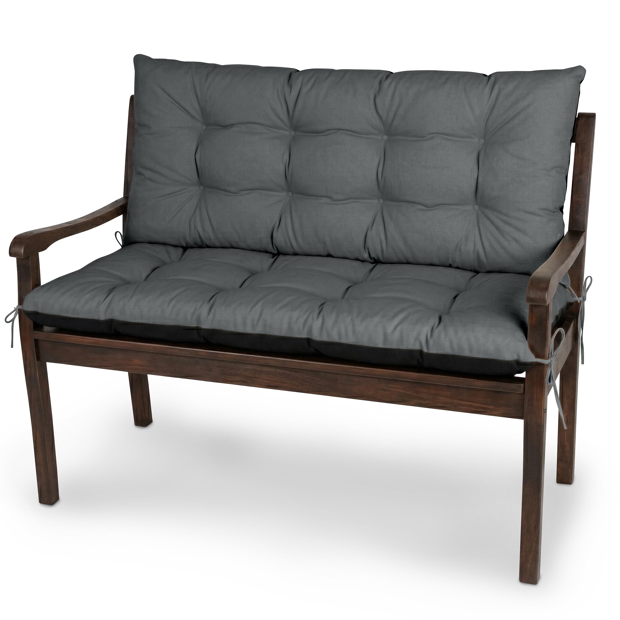Spatium Cojin Banco Respaldo Jardin Exterior Impermeable Transpirable Acolchado Asiento Terraza Muebles Comodo Duradero Rellenable 130x50+50cm Antracita