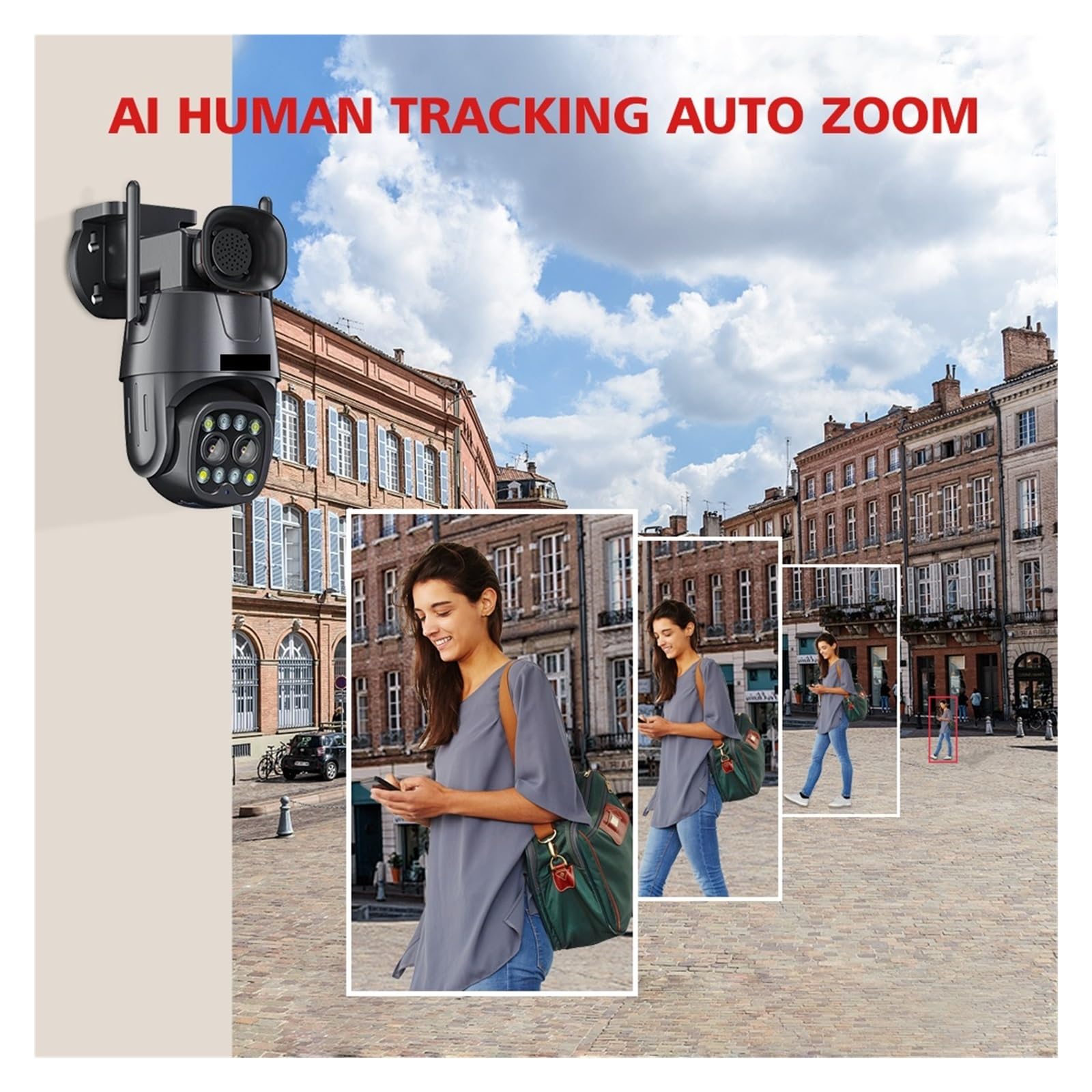 Caméra PTZ WiFi 4G à Double Objectif 4MP 8MP