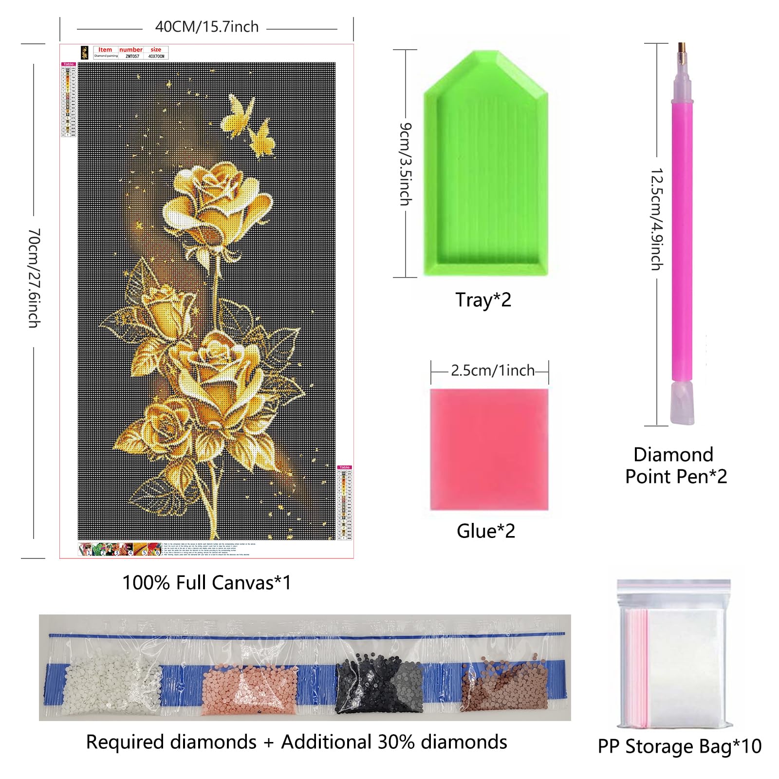 ZHUMUTO Diamond Painting Adulti Grandi Dimensioni Kit Completo,40x70 Cm Pittura Diamante Adulti Acchiappasogni B,Fornito Con Diamond Painting Accessori Per La Decorazione Degli Ambienti