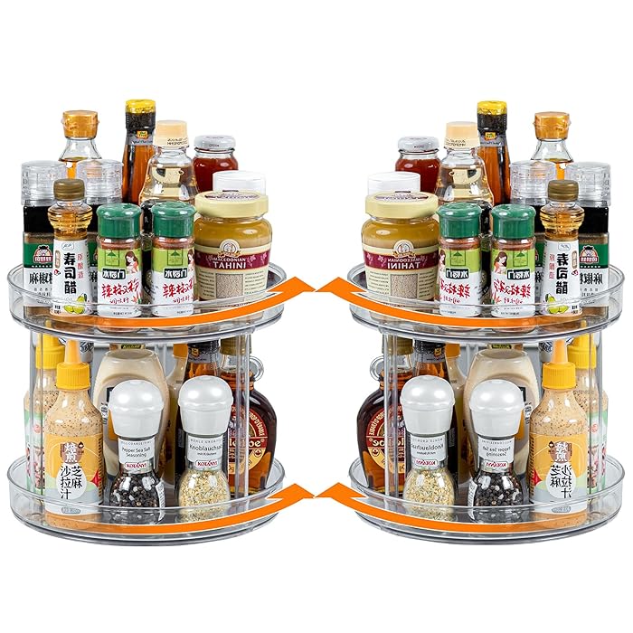 Buy 2 Pack Lazy Susan Turntable, Jecarden Clear Lazy Susan Organizer 2