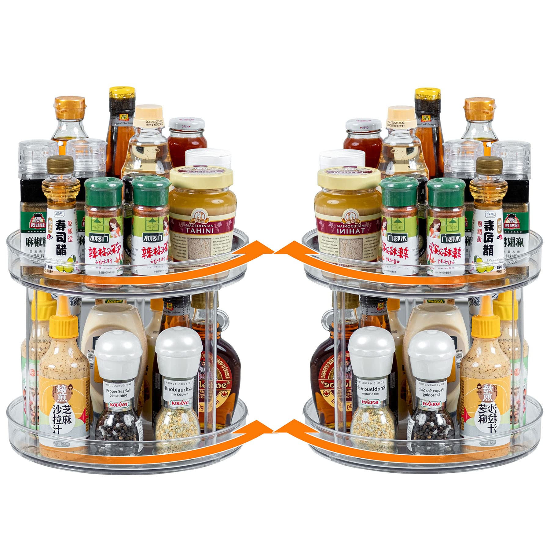 Buy 2 Pack Lazy Susan Turntable, Jecarden Clear Lazy Susan Organizer 2