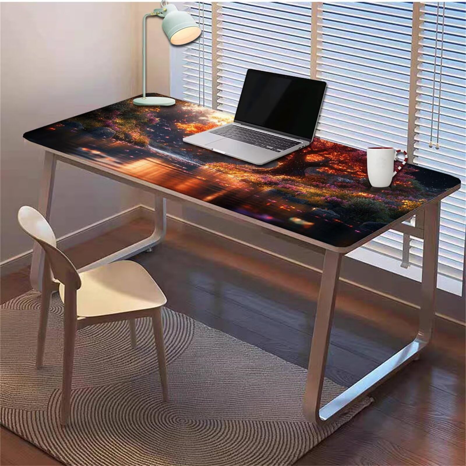 Gamingowa podkładka pod mysz 1200 x 600 x 3 mm, XXL, wodoszczelna, odporna na ścieranie, ze zszytymi krawędziami, kolorowa podkładka na biurko, poprawia prędkość i precyzję, do komputera, laptopa